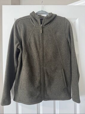 The North Face Olive Hooded Full-Zip Fleece Jacket